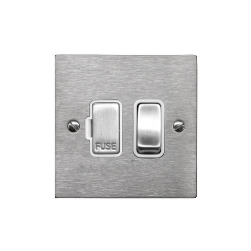 Fuse Spur 1 gang 13 amp switched fuse spur Satin Stainless