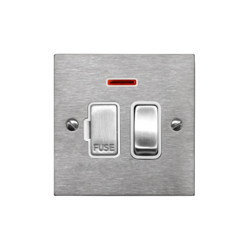 Fuse Spur 1 gang 13 amp switch fuse neon spur Satin Stainless