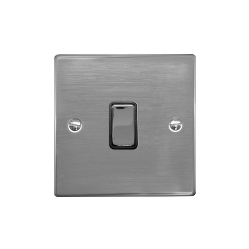 Rocker Switch 1 gang intermediate Polished Stainless