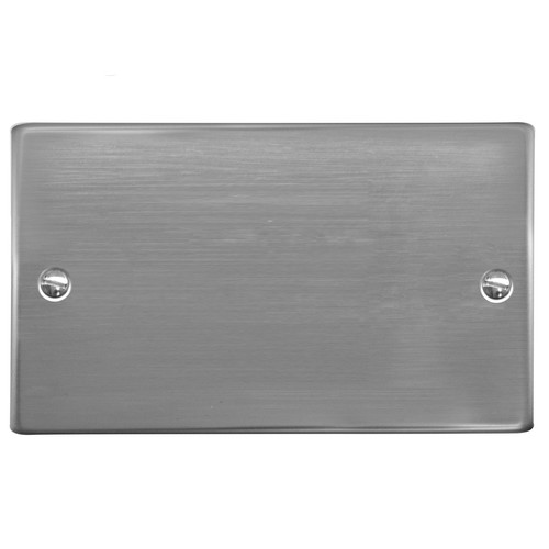 Blank Plate 2 gang double Polished Stainless
