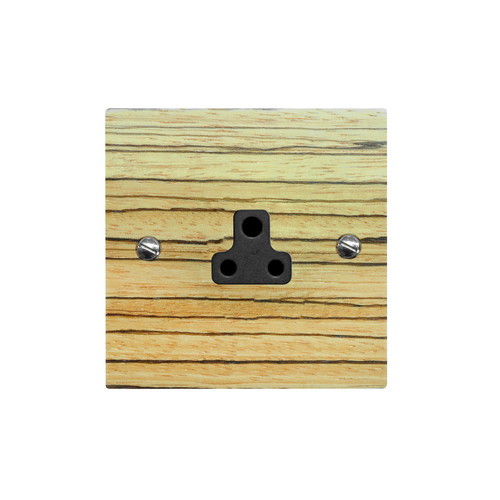 Light Socket 1 gang 2 amp unswitched socket outlet Zebrano