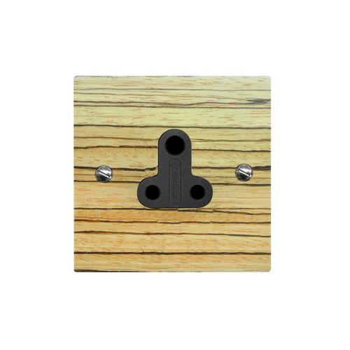 Light Socket 1 gang 5 amp unswitched socket outlet Zebrano