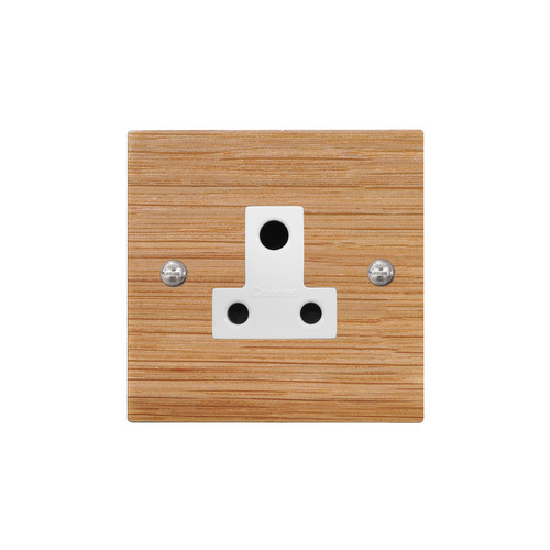 Light Socket 1 gang 5 amp unswitched socket outlet Oak