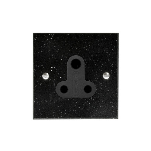 Light Socket 1 gang 5 amp unswitched socket outlet Black