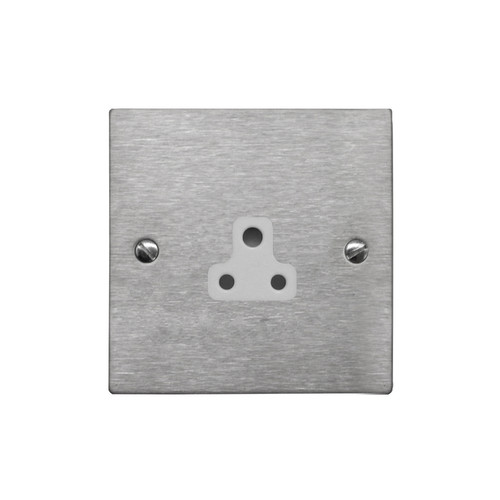 Light Socket 1 gang 2 amp unswitched socket outlet Satin Stainless