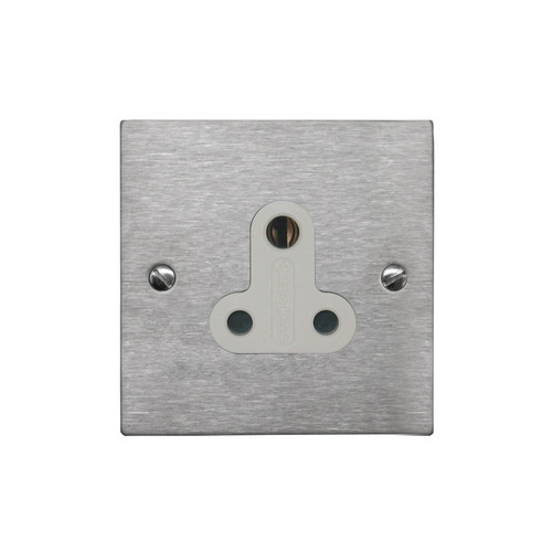 Light Socket 1 gang 5 amp unswitched socket outlet Satin Stainless