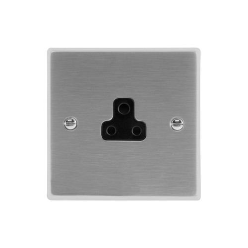 Light Socket 1 gang 2 amp unswitched socket outlet Polished Stainless