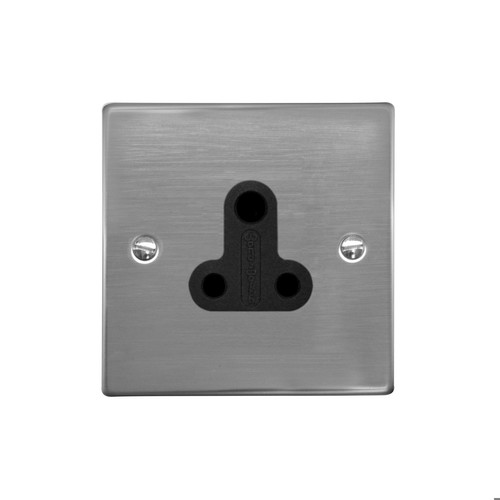 Light Socket 1 gang 5 amp unswitched socket outlet Polished Stainless