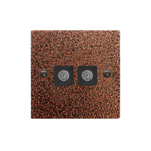 TV Socket 2 gang television co-axial Copper