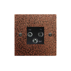TV Socket 1 gang television, satellite and FM socket Copper