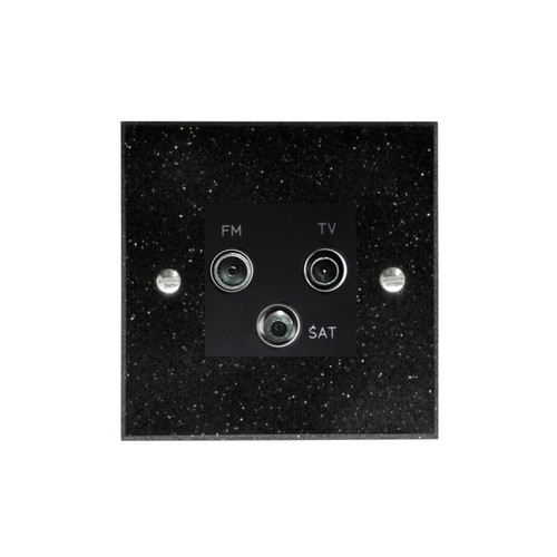 TV Socket 1 gang television, satellite and FM socket Black