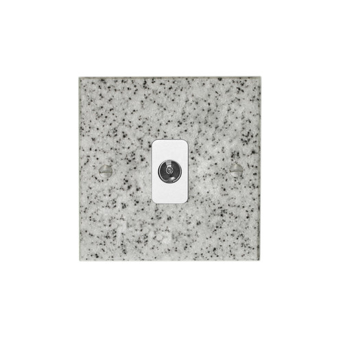 TV Socket 1 gang television co-axial Grey