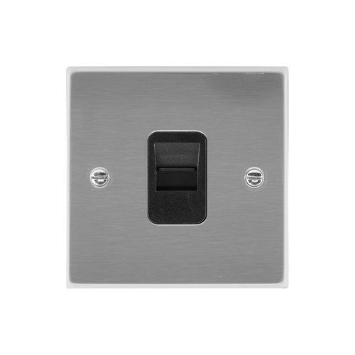 Communications Socket 1 gang telephone jackline slave Polished Stainless