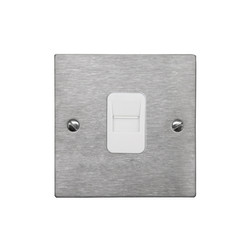 Communications Socket 1 gang telephone jackline master Satin Stainless
