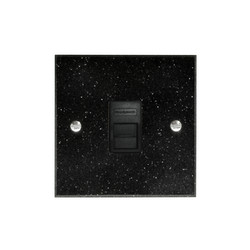 Communications Socket 1 gang telephone jackline master Black