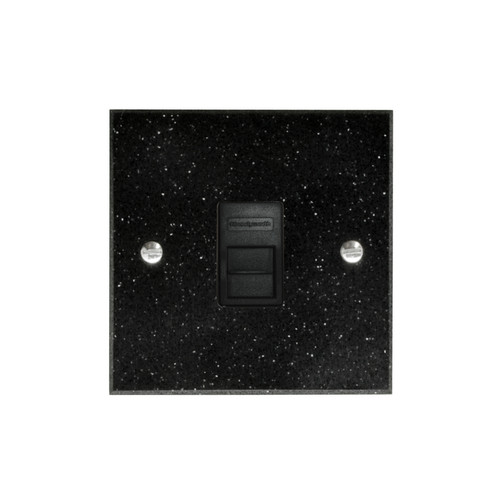 Communications Socket 1 gang telephone jackline master Black