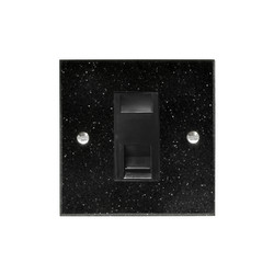 Communications Socket 1 gang RJ45 cat 6 socket Black