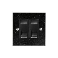 Communications Socket 2 gang RJ45 cat 6 socket Black