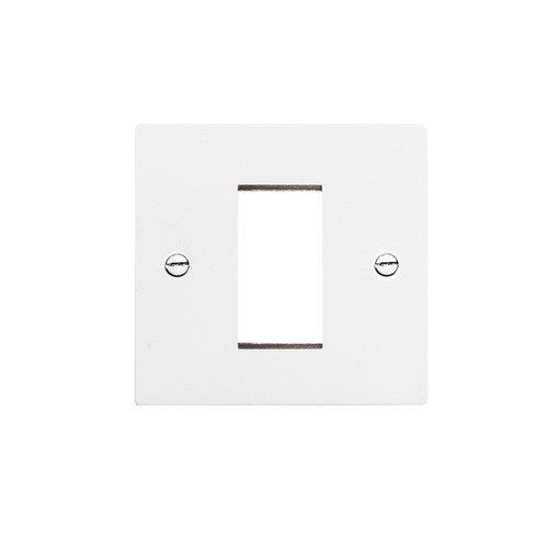 Euro Plate 1 Gang Euro Plate Satin White Aluminium