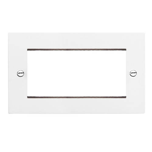 Euro Plate 4 Gang Euro Plate Satin White Aluminium