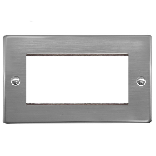 Euro Plate 4 Gang Euro Plate Polished Stainless