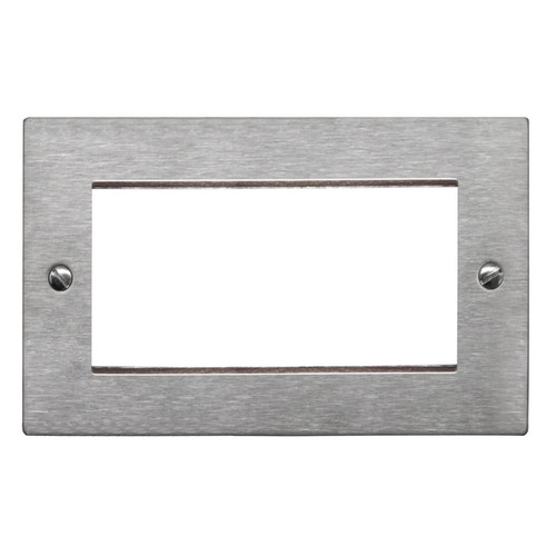 Euro Plate 4 Gang Euro Plate Satin Stainless