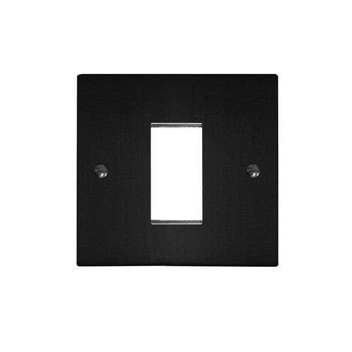 Euro Plate 1 Gang Euro Plate Black Aluminium