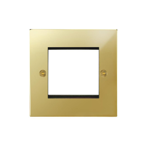 Horizon Square Euro Plate 2 gang Polished Brass