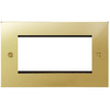 Horizon Square Euro Plate 4 gang Polished Brass