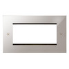 Horizon Square Euro Plate 4 gang Polished Chrome