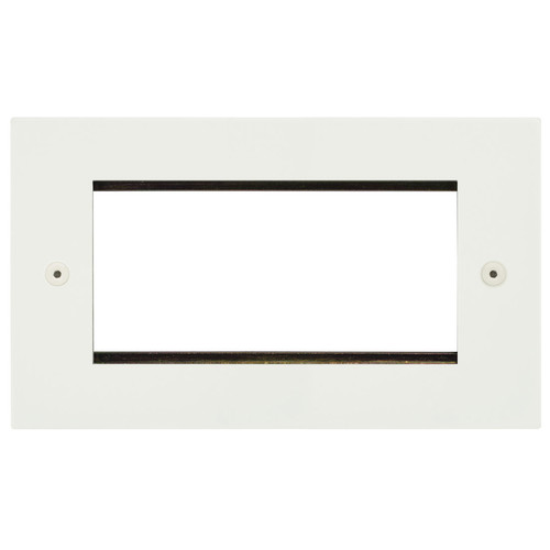 Horizon Square Euro Plate 4 gang Primed White
