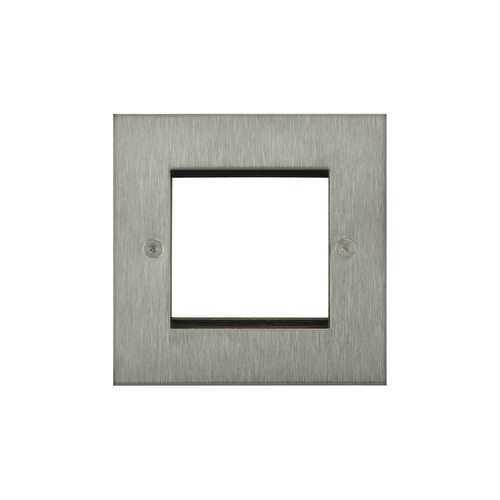 Horizon Square Euro Plate 2 gang Satin Stainless Steel