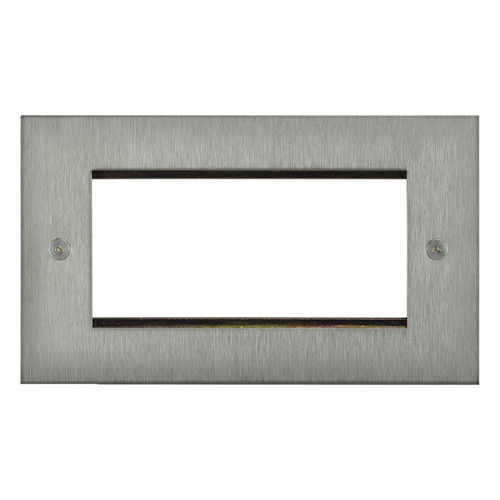 Horizon Square Euro Plate 4 gang Satin Stainless Steel