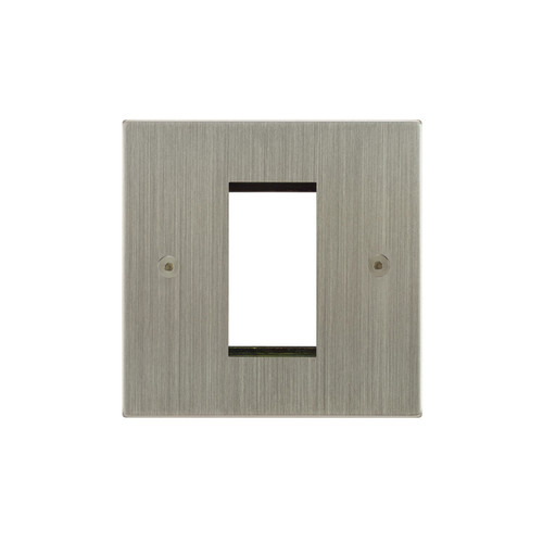 Horizon Square Euro Plate 1 Gang Euro Plate Satin Nickel