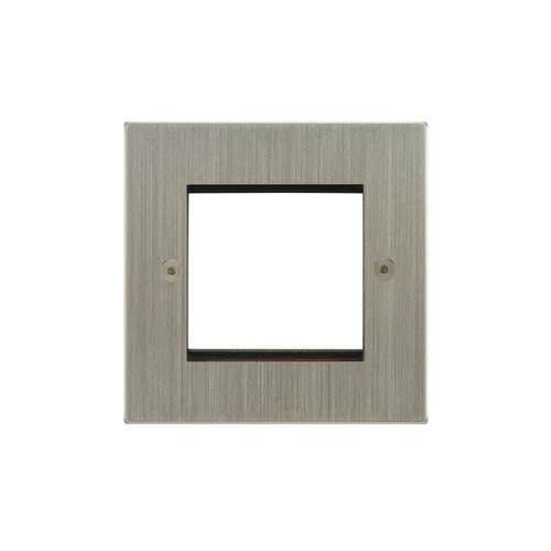 Horizon Square Euro Plate 2 Gang Euro Plate Satin Nickel