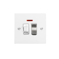 Fuse Spur Aluminium Switch 1 gang 13 amp switch fuse neon spur Satin White Aluminium