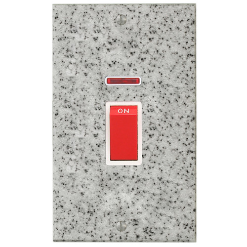 Cooker Switch 1 gang plate 45 amp cooker neon Grey