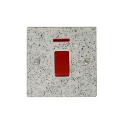 Cooker Switch 1 gang plate 45 amp cooker neon Grey