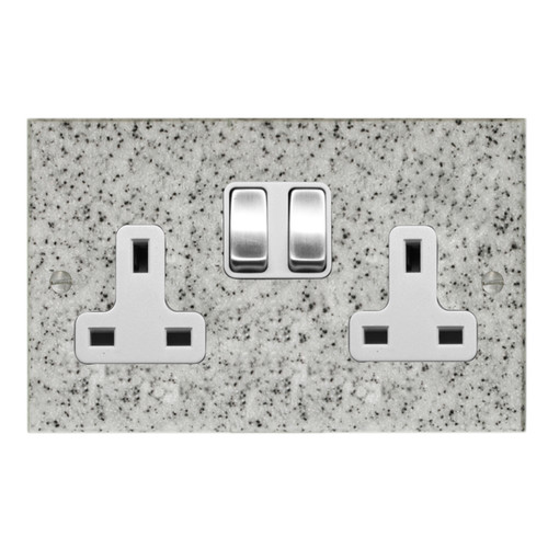 Wall Socket 2 gang 13 amp switch socket outlet Grey