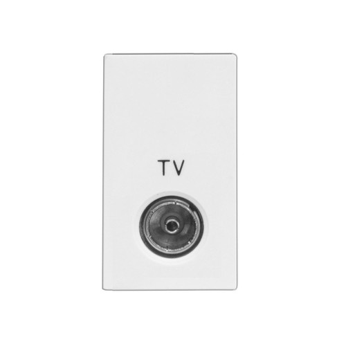 Euro Audio Visual Modules TV Outlet, (Female), Screened Return White