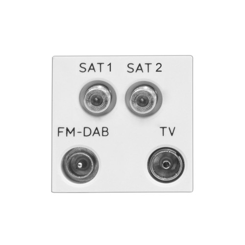Euro Audio Visual Modules Quadplex (2 SAT/TV/FM DAB) White