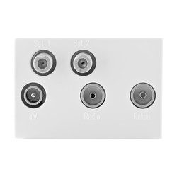 Euro Audio Visual Modules Double Satellite (SKY+) White