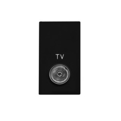 Euro Audio Visual Modules TV Outlet, Female, Screened Return Black