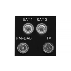 Euro Audio Visual Modules Quadplex (2 SAT/TV/FM DAB) Black