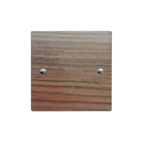 Blank Plate 1 gang single Walnut