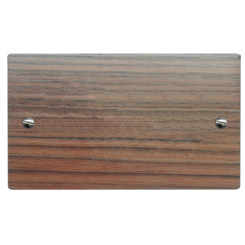 Blank Plate 2 gang double Walnut