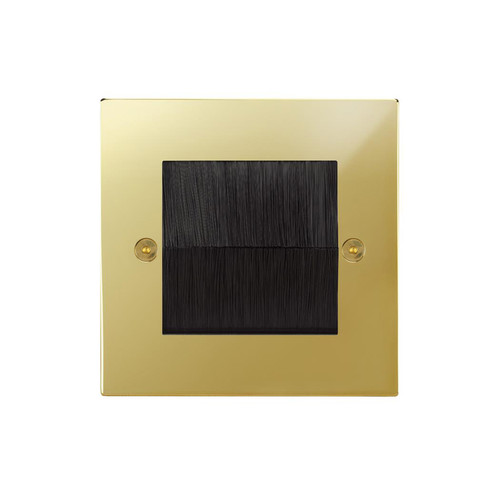 Horizon Square Euro Plate Single Brush Plate Polished Brass