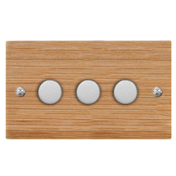 Dimmer Switch 3 gang 250 watt 2 way Oak