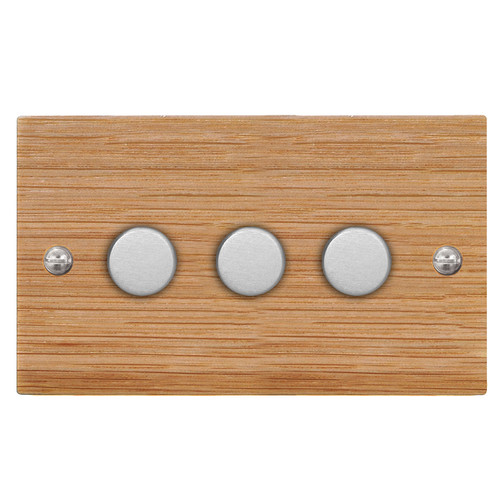 Dimmer Switch 3 gang 250 watt 2 way Oak