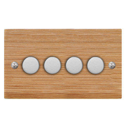 Dimmer Switch 4 gang 250 watt 2 way Oak